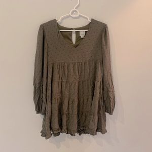 Green babydoll dress